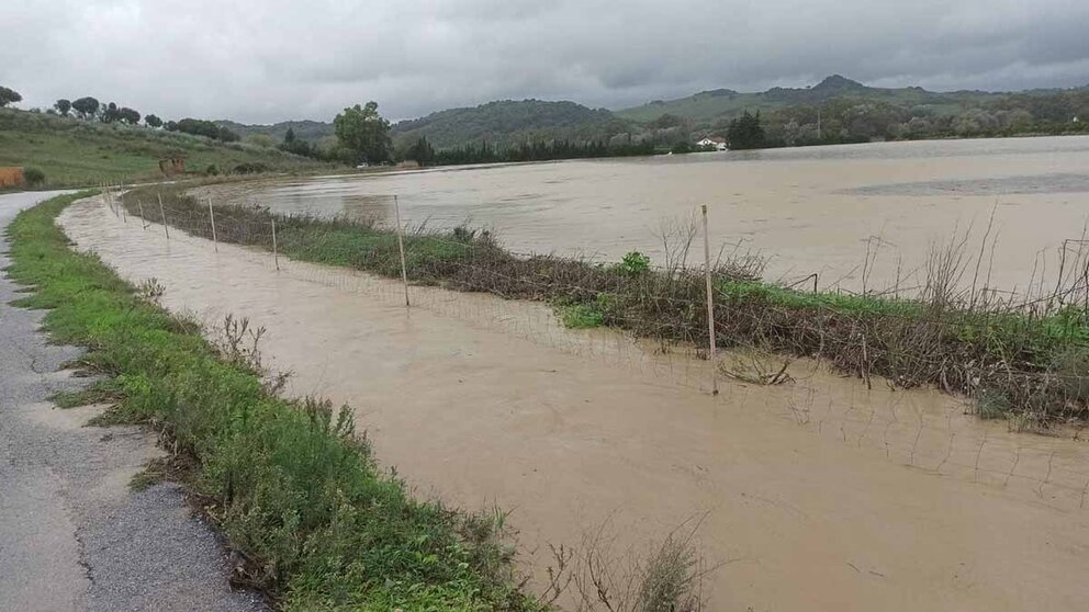 Crecida del río Guadiaro a su paso por Jimena de la Frontera