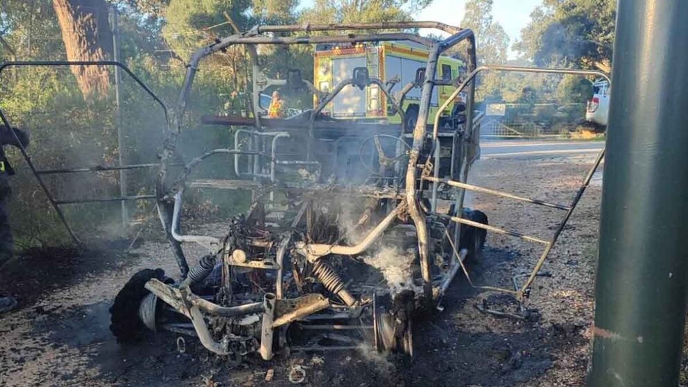 El buggy, tras ser sofocadas las llamas